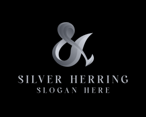 Silver Ampersand Lettering logo design