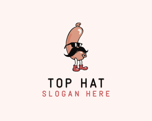 Hipster Sunglasses Sausage logo design