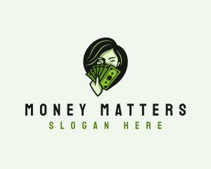 Woman Cash Money logo design