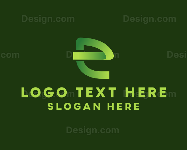 Modern Ribbon Letter E Logo