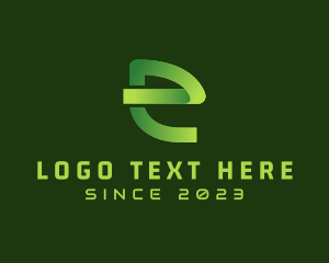 Modern Ribbon Letter E logo