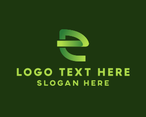 Modern Ribbon Letter E logo