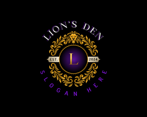 Decorative Lion Crest logo design