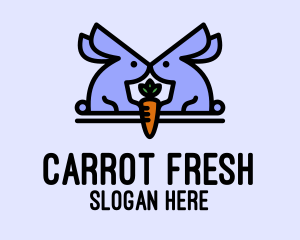 Pet Bunny Rabbit Carrot logo design