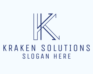 Geometric Business Letter K  logo design