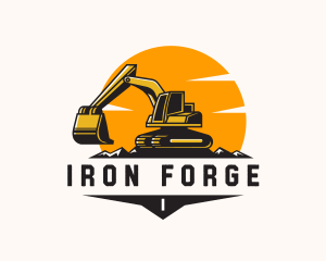 Excavator Construction Equipment  logo design