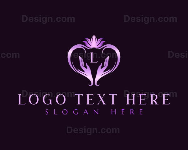 Lotus Heart Hand Logo