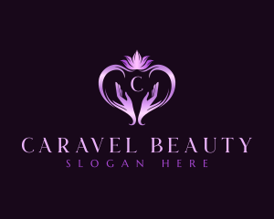 Lotus Heart Hand logo design