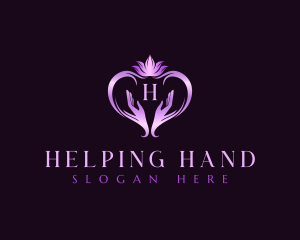 Lotus Heart Hand logo design