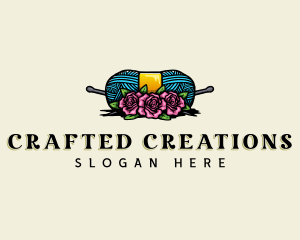 Crochet Yarn Embroidery logo design