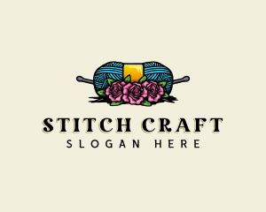 Crochet Yarn Embroidery logo design