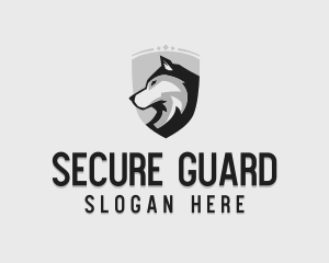 Serious Wolf Shield logo design