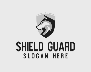 Serious Wolf Shield logo design