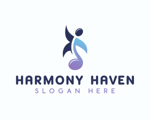 Music Note Human logo design