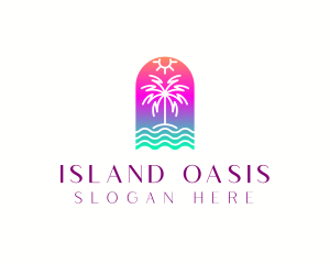 Beach Island Summer logo design