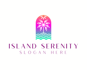 Beach Island Summer logo design