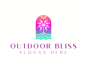 Beach Island Summer logo design