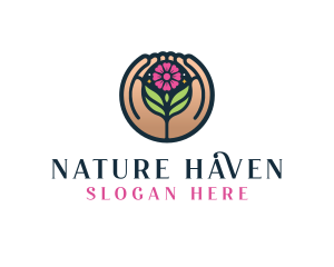 Natural Flower Gardening logo design