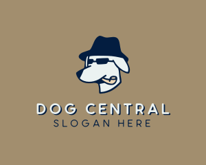 Dog Fedora Hat logo design