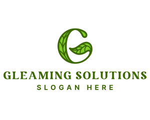 Green Leaf Letter G logo design