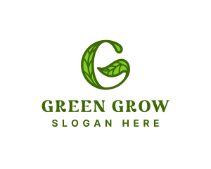 Green Leaf Letter G logo design