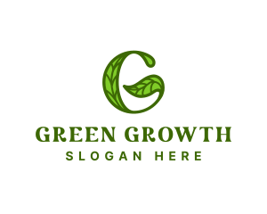 Green Leaf Letter G logo design