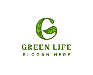 Green Leaf Letter G logo design