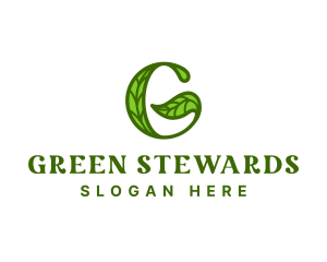 Green Leaf Letter G logo design