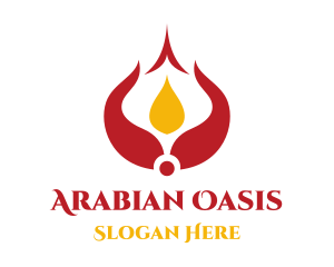 Red Arabian Flame logo design