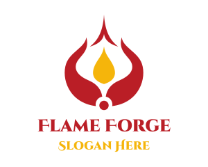 Red Arabian Flame logo design