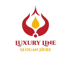 Red Arabian Flame logo design