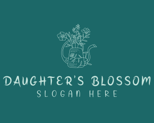 Flower Garden Watering Can logo design