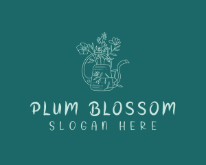 Flower Garden Watering Can logo design