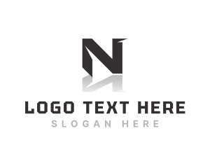 Modern Brand Reflection Letter N logo