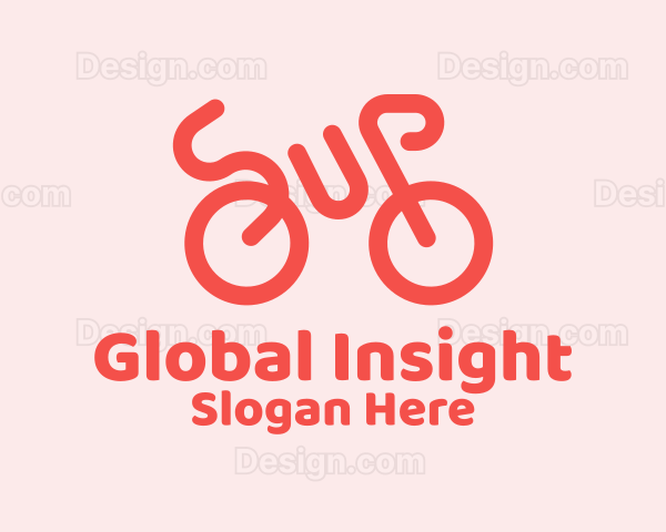 Red Minimalist Bike Logo