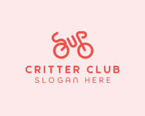 Red Minimalist Bike logo design