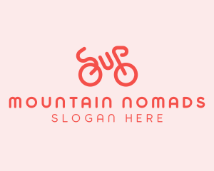 Red Minimalist Bike logo design