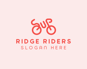 Red Minimalist Bike logo design