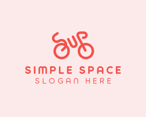 Red Minimalist Bike logo design