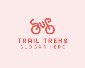 Red Minimalist Bike logo design