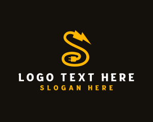 Lightning Bolt Plug Letter S logo