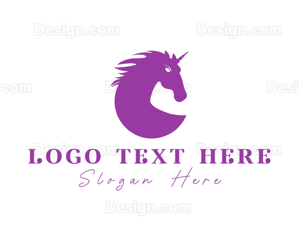 Mythical Elegant Unicorn Logo