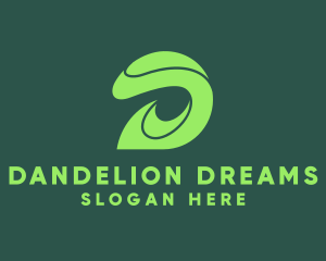 Green Letter D Swoosh logo design