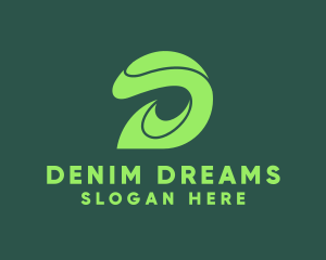 Green Letter D Swoosh logo design