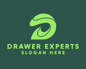 Green Letter D Swoosh logo design