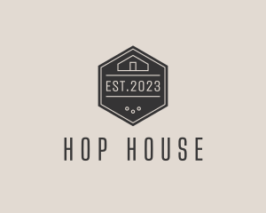 Hipster House Cabin Builder logo design