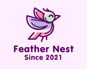 Purple Finch Bird  logo design