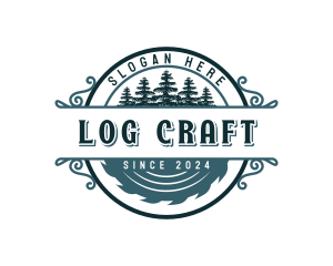 Sawblade Logging Carpentry logo design