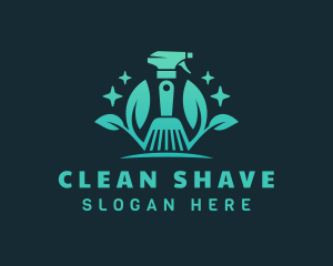 Leaf Cleaning Spray Bottle  logo design