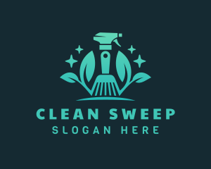 Leaf Cleaning Spray Bottle  logo design